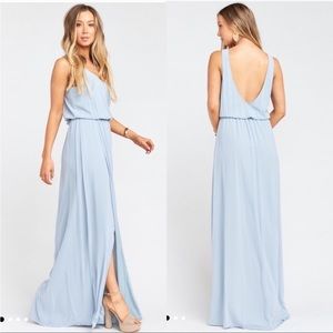 Kendall maxi dress steel blue chiffon